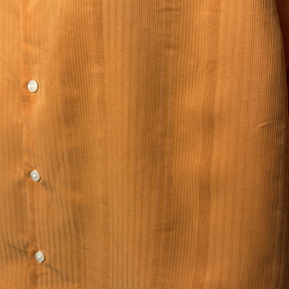 Axist Silk Touch Men’s XL Orange Textured Short Sleeve Button Up Collar Shirt - Picture 2 of 9